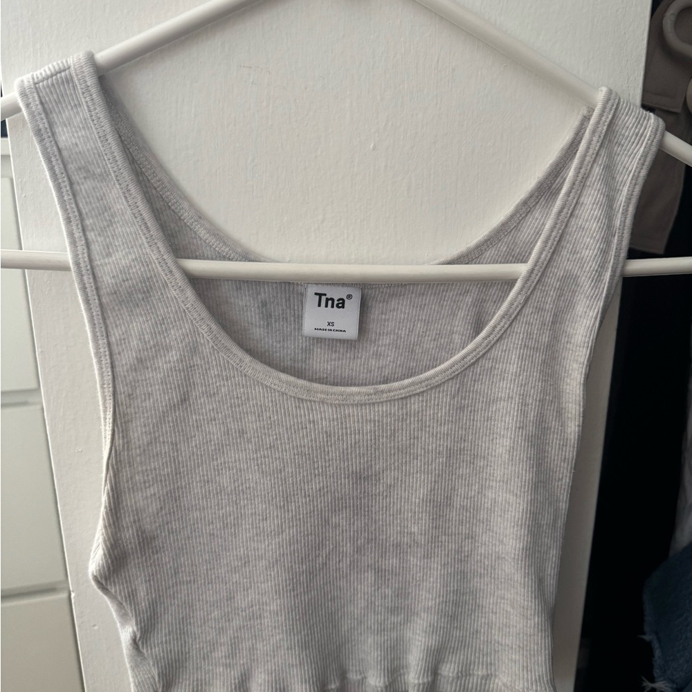 Tna Gray Ribbed Tank Top